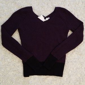 Calvin Klein black and purple knit sweater